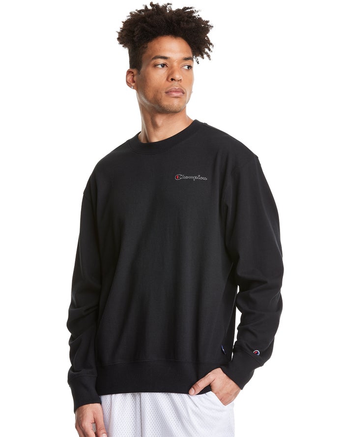 Champion T-Shirt Heren - Zwart - Middleweight Jersey Long-Sleeve ( 917083-GPF )